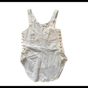 chloe white drawstring top